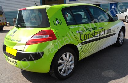 Renault Megane with a fully printed vehicle wrap by Totally Dynamic North London