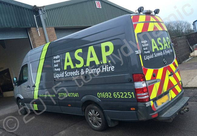 Mercedes Sprinter van vinyl wrapped for ASAP by Totally Dynamic Norfolk