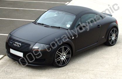 Audi TT wrapped matt black with carbon fibre roof by Totally Dynamic Leeds/Bradford
