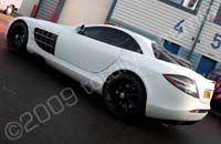 Mercedes SLR wrapped with white carbon fibre effect by Totally Dynamic North London