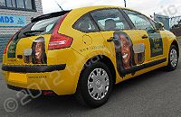 Citroen C4 fleet wrapped in yellow with cut vinyl graphics by Totally Dynamic North London