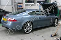 Jaguar XKR wrapped red and white plus graphics by Totally Dynamic South London