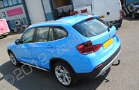 BMW X1 fully wrapped in printed colour-matched baby blue vinyl by Totally Dynamic North London