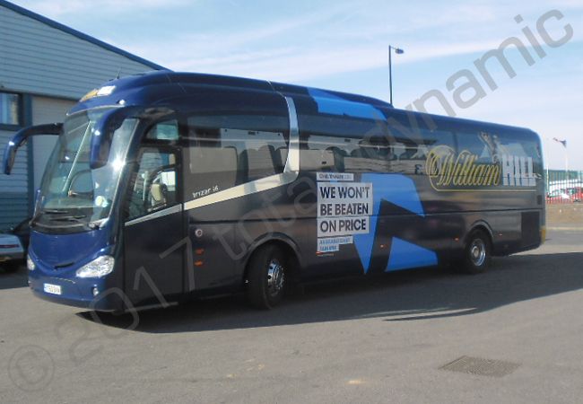 Coach fully vinyl wrapped for William Hill