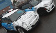 Minis wrapped in printed design by Totally Dynamic North London
