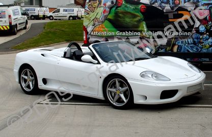 Ferrari F360 wrapped in gloss white by Totally Dynamic Leeds/Bradford