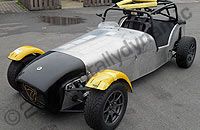 Caterham 7 wrapped in tiger stripe design by Totally Dynamic North London