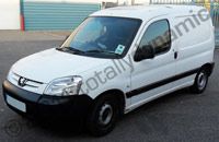 Peugeot Partner van wrapped in gloss black vinyl with yellow graphics by Totally Dynamic North London